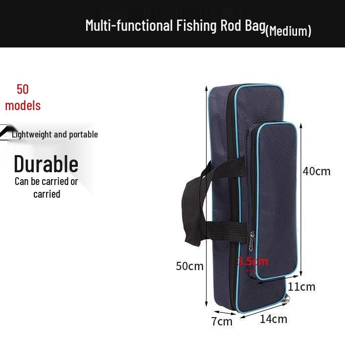 Compact Fishing Rod Storage Bag - 50/60/70/80cm Large Capacity Portable Fishing Gear Bag