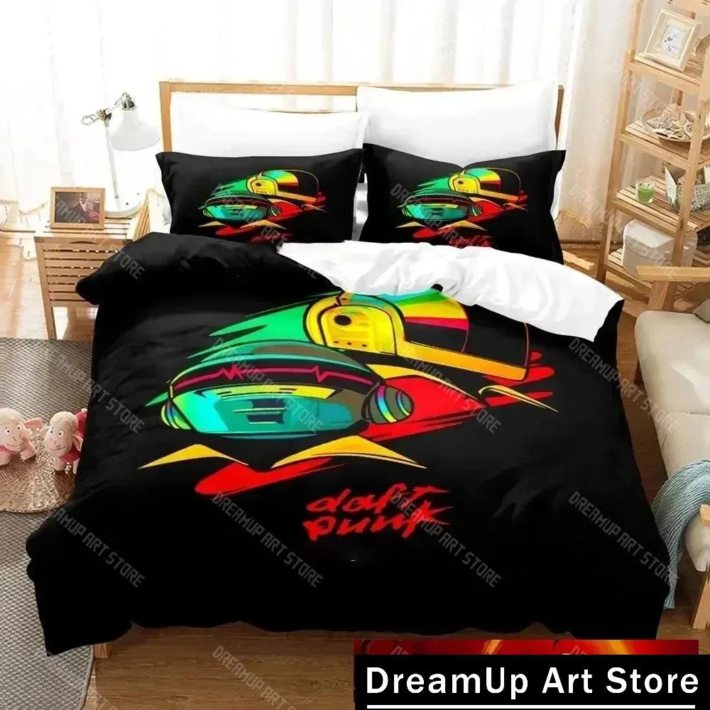 3D Print Daft Punk Bedding Set Duvet Cover Bed Set Quilt Cover Pillowcase Comforter King Queen Size Boys Adult Bedding Set