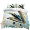 Comforter Feather Green Dreamy Watercolor Elements Plumage Romantic Design Double Queen King Size Qulit