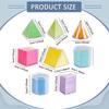 8 Pieces Geometric Solids Learning Toy Portable Math Manipulatives 3D Shapes & 2D Folding Nets for