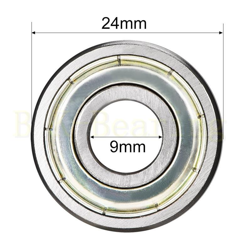 609ZZ Deep Groove Ball Bearing Double-Metal Seal Bearings Pre-Lubricated and Stable Performance Miniature 9x24x7mm