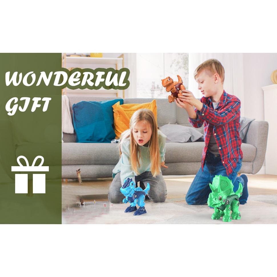 Zabawki dinozaurów, zabawki dinozaurów na części, konstrukcja łodygi zabawki dla dzieci z wiertarką elektryczną, zabawki urodzinowe i świąteczne prezenty dla chłopców dzieci 3 4 5 6 7+