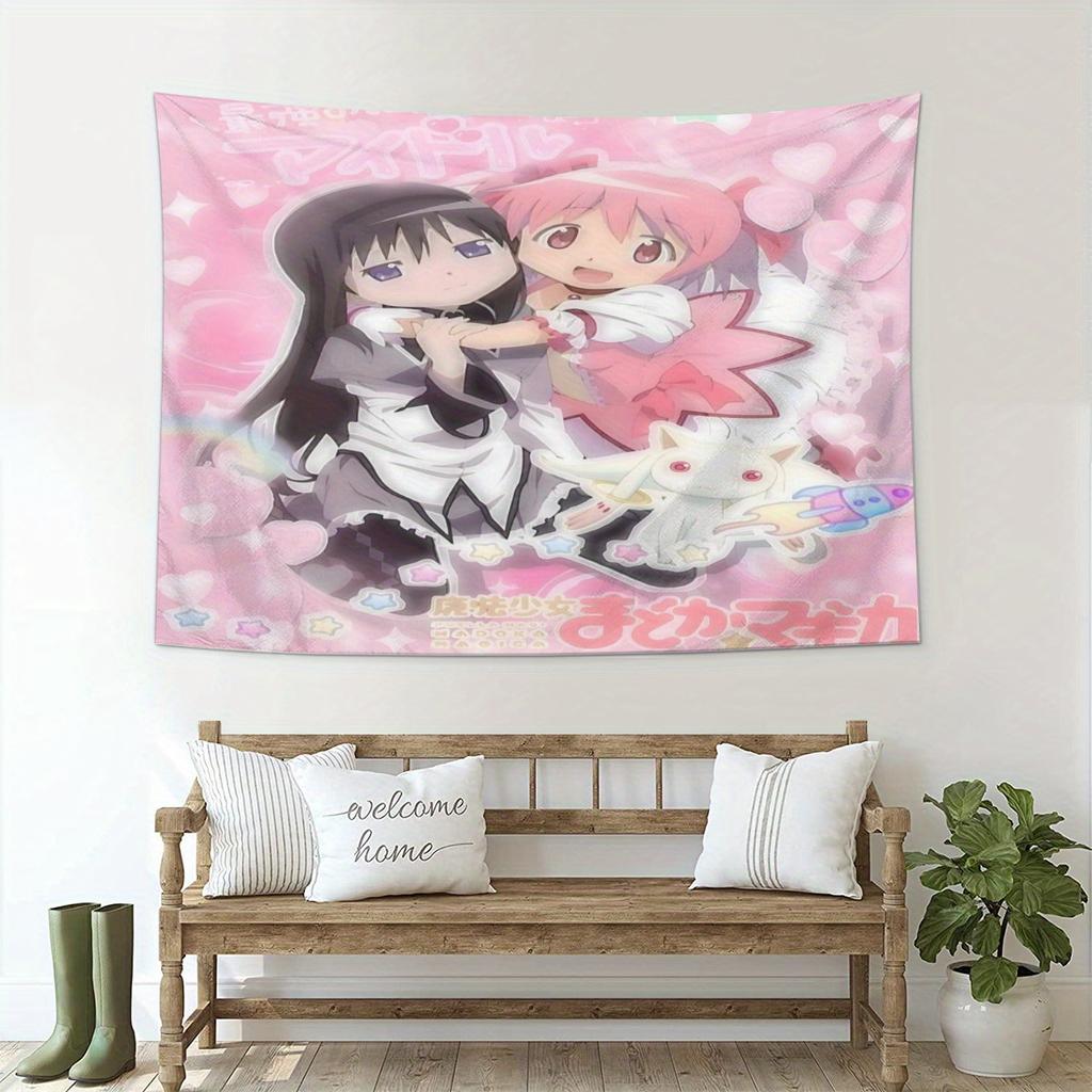 VIKAMA Anime Magical Girl Wall Hanging Cartoon Style Tapestry Suitable for Hanging in Living Rooms and University Dormitories