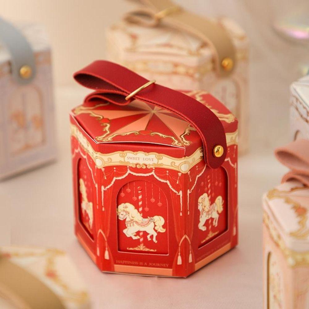 

Cute Carousel Gift Box Paper Box Gift Packaging Box Candy Holder Candy Box Festival