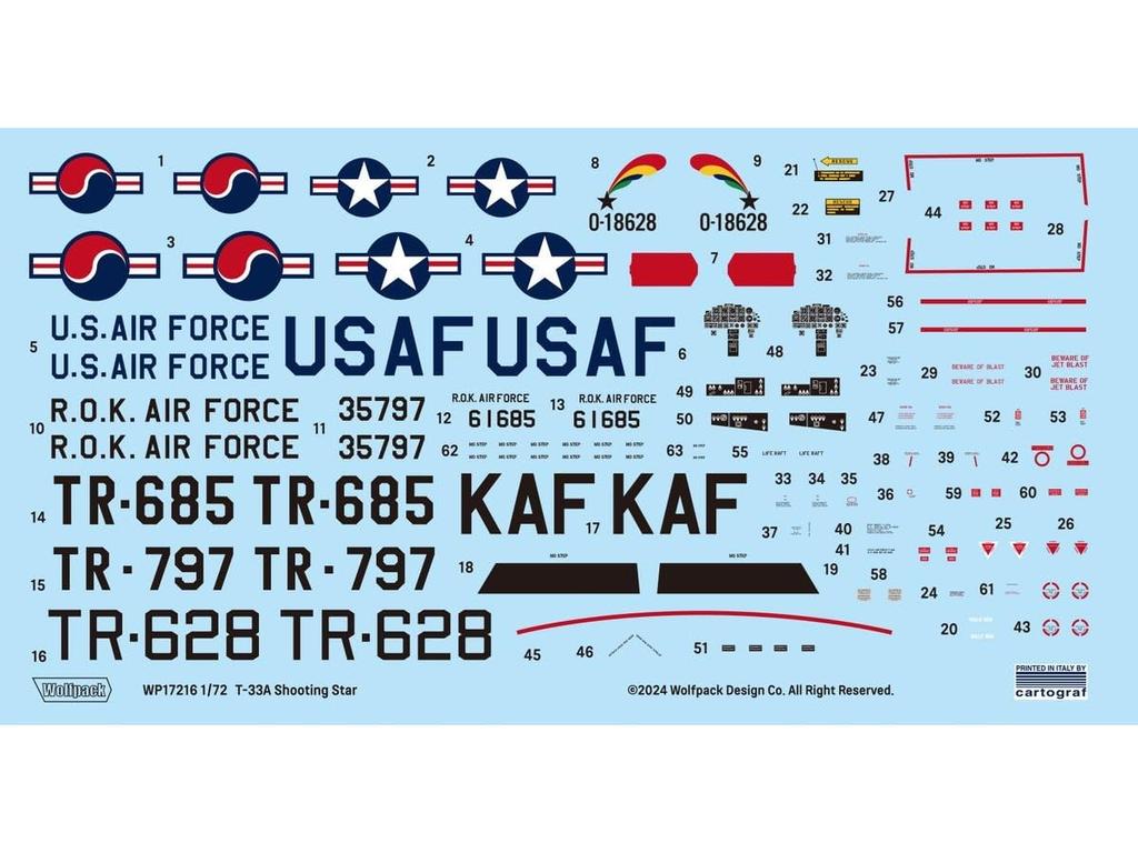 Wolfpack Designs 1/72 Scale American T-33A Shooting Star Premium Edition Kit Plastic Model Kit WOLWP17216 (Airplane)
