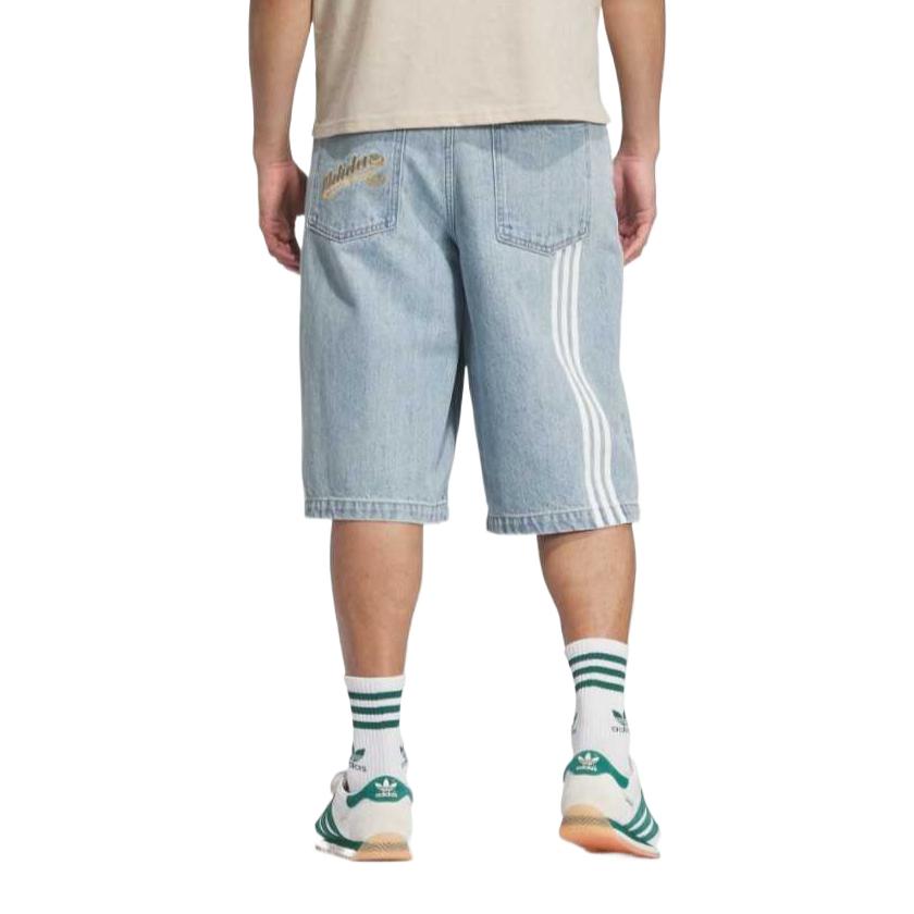 adidas Shorts en Jean Polyvalents Confortables Doux Respectueux de la Peau Original Unisexes Bleu Denim Clair JX5004