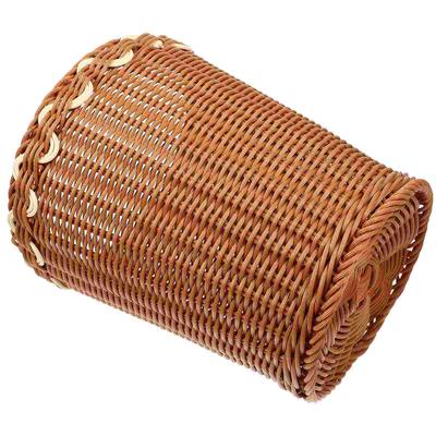Gewebter Papierkorb Rattan Korb Aufbewahrung Mehrzweck Wohnzimmer Wäschekorb mit Deckel Boho Dekor