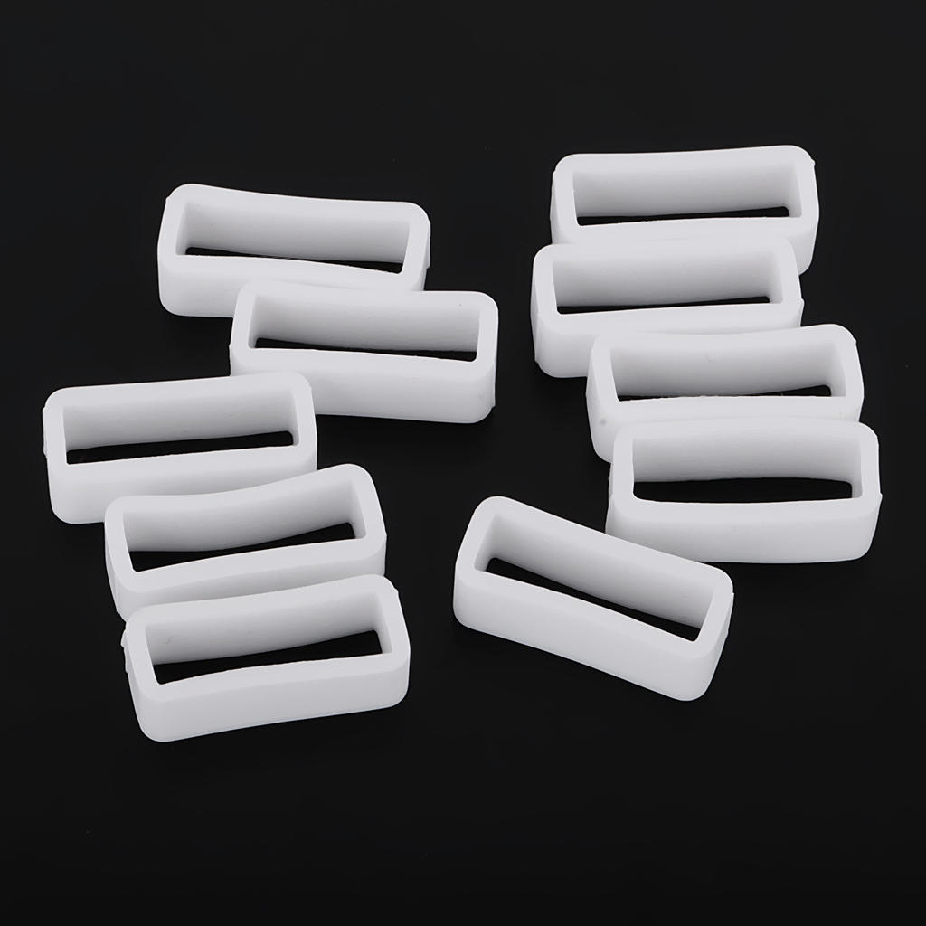 Buy 8mm Width White Silicone Watch Strap Band Keeper Holder Retainer