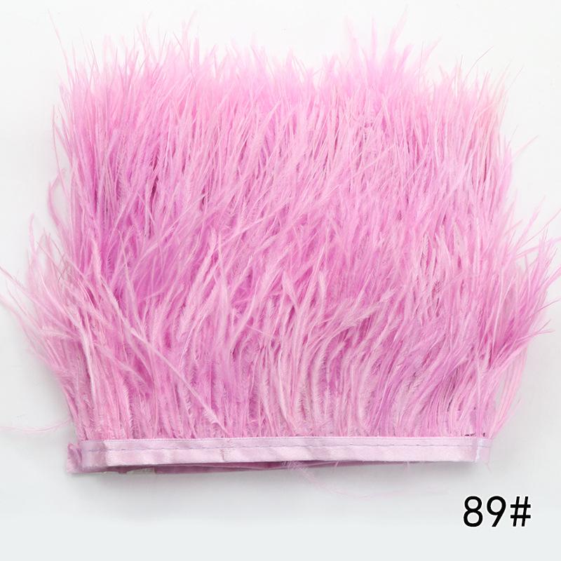 2M Ostrich Feather Cloth Edge 8-10 Cm Cuffs Clothing Skirt Decorative Accessories Color Ostrich Feather Cloth With Feathers