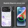 Beautiful Purple Shell For Magsafe iPhone 17 Pro Max 16 E 15 14 13 Plus 12 Mini 11 17 Air XR Xs Max 7 Plus Glass Phone Case