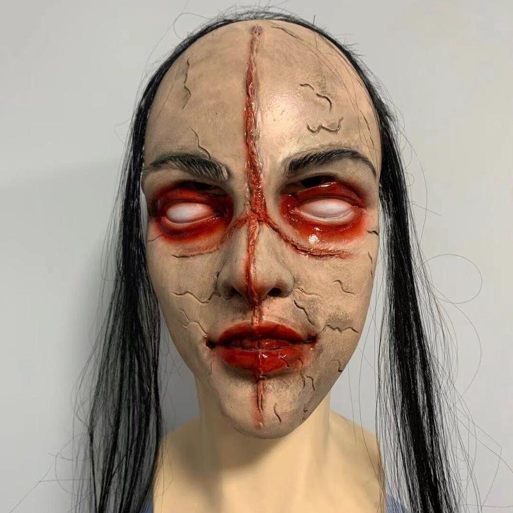 Scary Halloween Ghost Latex Horror Mask Cosplay Props Rotten Face Headgear