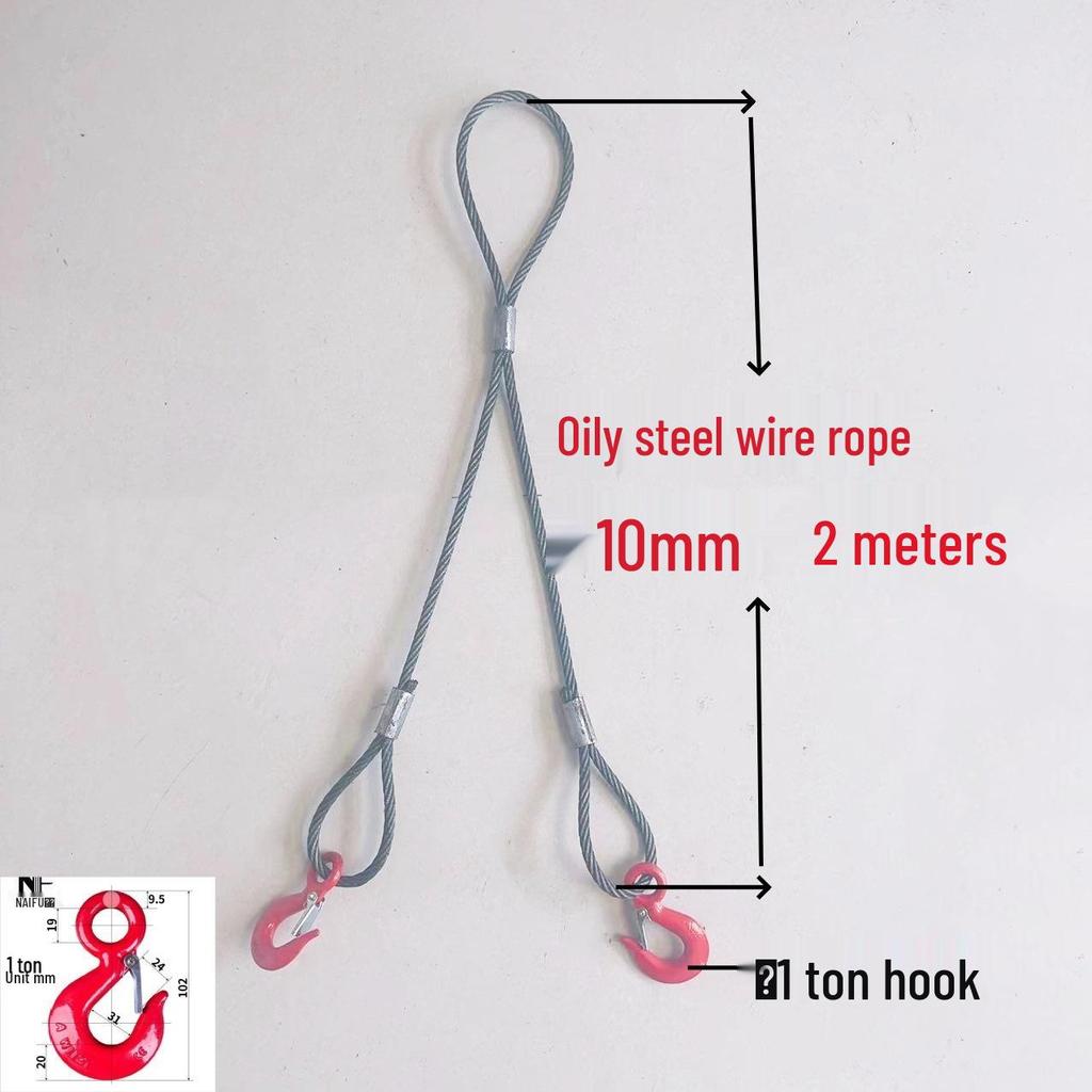 Vinç Bakım Riggingi için Kancalı İki Bacaklı Preslenmiş Tel Halat Sapan