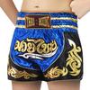 Kinder Short - THAI Boxen Kickboxen - Farbe Blau - Größe 12-14 JAHRE - 100% Satin Polyester
