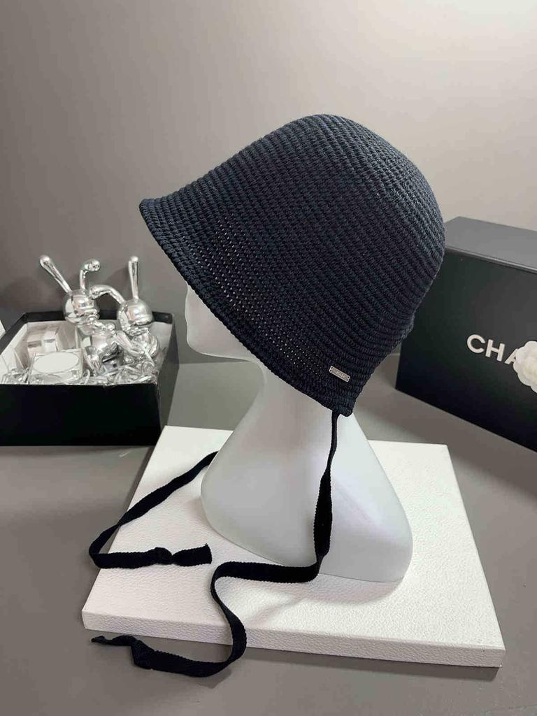 Ni Ni hat women's knitted breathable bucket hat solid color versatile casual sunscreen visor new