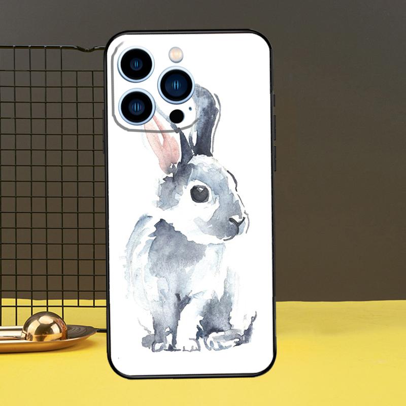 Süße Hase Kaninchen Fall für iPhone 15 14 13 12 11 Pro Max X XR XS 7 8 Plus SE 2022 12 13 Mini Stoßstange Abdeckung