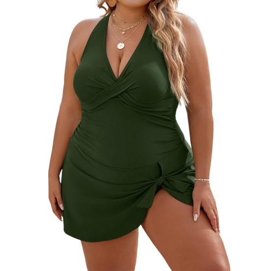 

Слитный купальник халтер без спины с высокой талией, регулируемыми бретелями, съемными вкладышами, монокини, цветной пэчворк XL