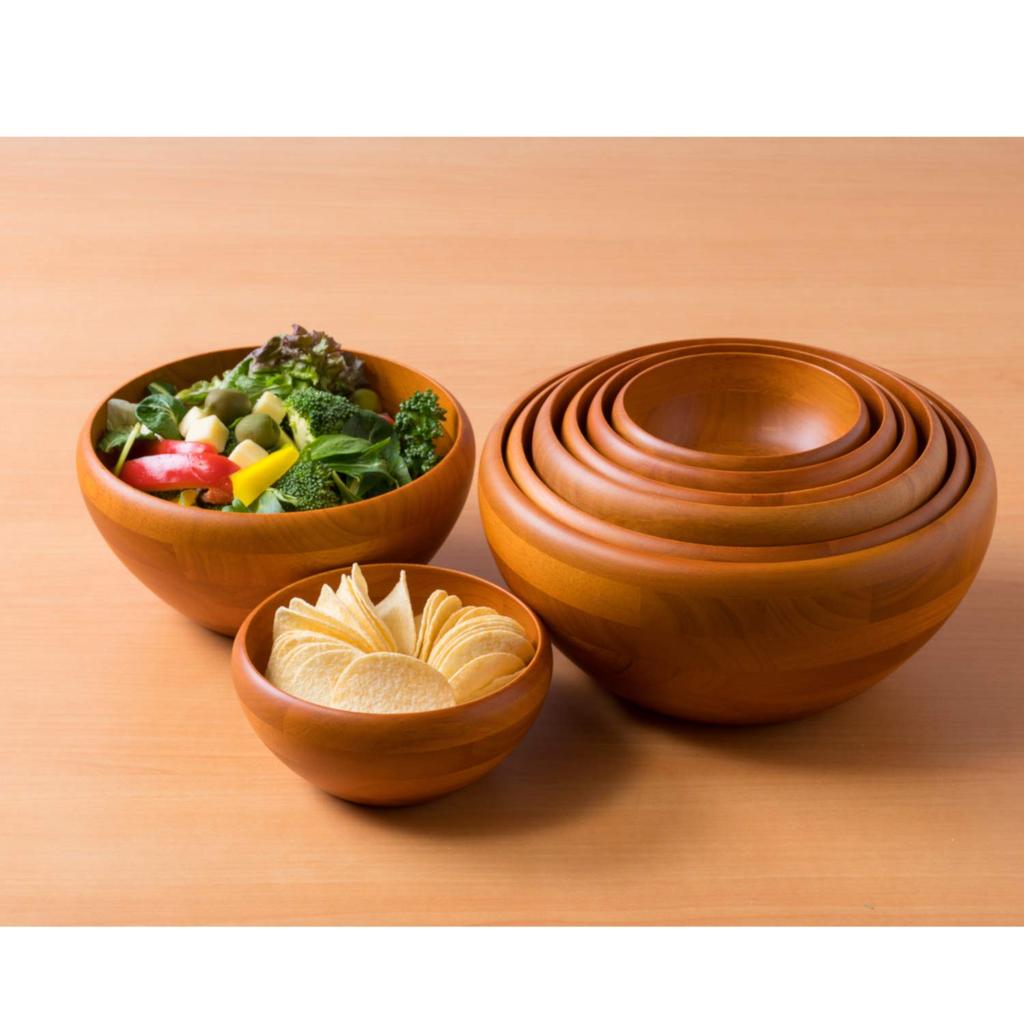 Swanson Trading Wooden Salad Light Diameter 23cm x Height Soft Salad Bowl Co., Ltd. Bowl, 2L, Brown, 10.5cm, Curve, SL-225B