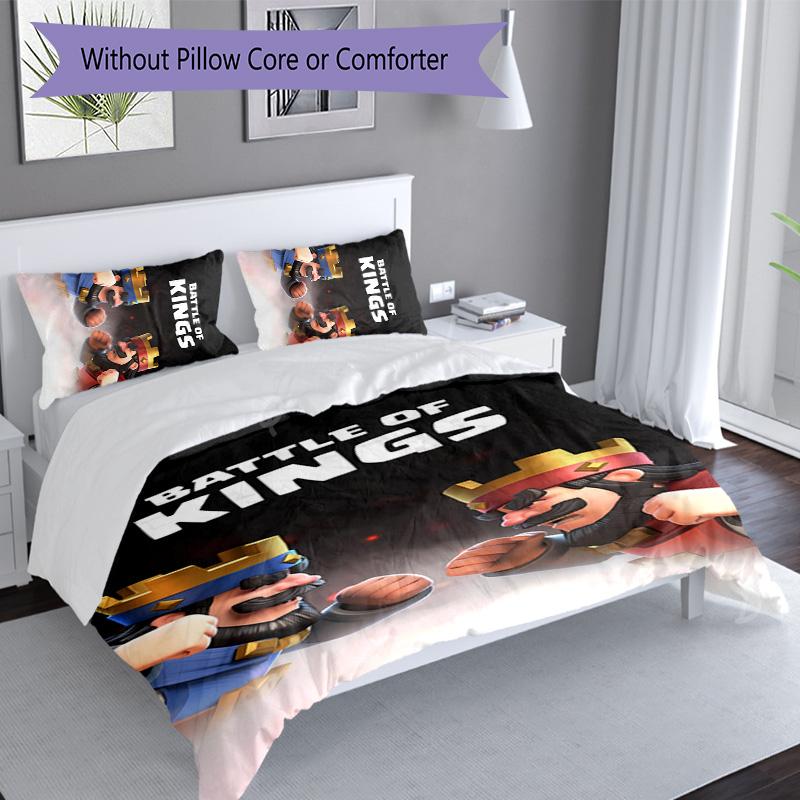 3pcs Clash Royale pattern bedding set duvet cover set includes duvet cover &pillowcases, perfect all season bedroom decoration & gift