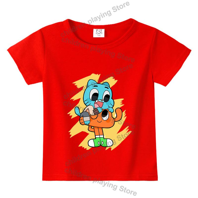The Amazing World of Gumball Anais Darwin Short Sleeve Tee Cartoon Kids T-Shirt Summer Clothes Cute Boy Girl Tops Birthday Gift