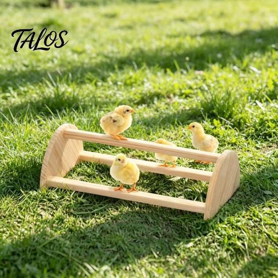 Poultry Coop Perch Wooden Chick Stand, Pine Wood Chicken Roosting Bar, Semi-Circular Backyard Accessories Toy Jungle Gym for Brooder Parrots