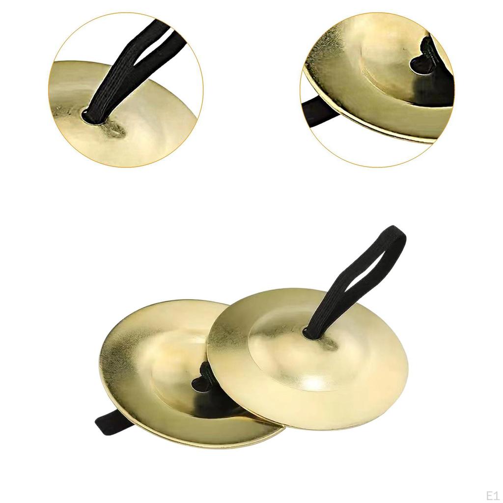 2 Pieces Finger Cymbals for Dance Party Musical Instrument Handheld Events Ensembles
