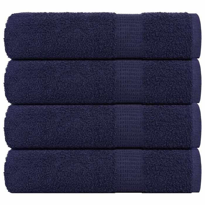 VidaXL Bath Towels 4 Pcs Navy Blue 100x150 Cm 100% Cotton, Towel, Set of Bath Towels, Towel 136789