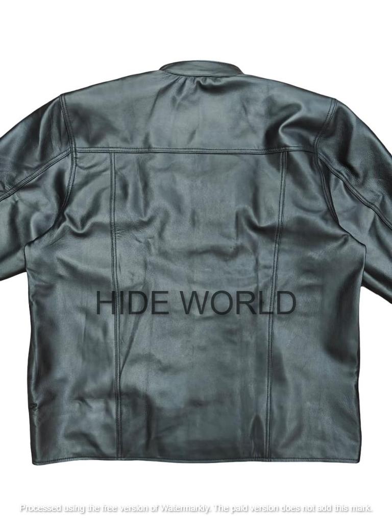 Real Handmade Lambskin Casual Wear Men Leather Shirt Black Soft Stylish