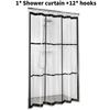Pattern Transparent Checkered Bathroom Shower Curtain Waterproof Partition Tool