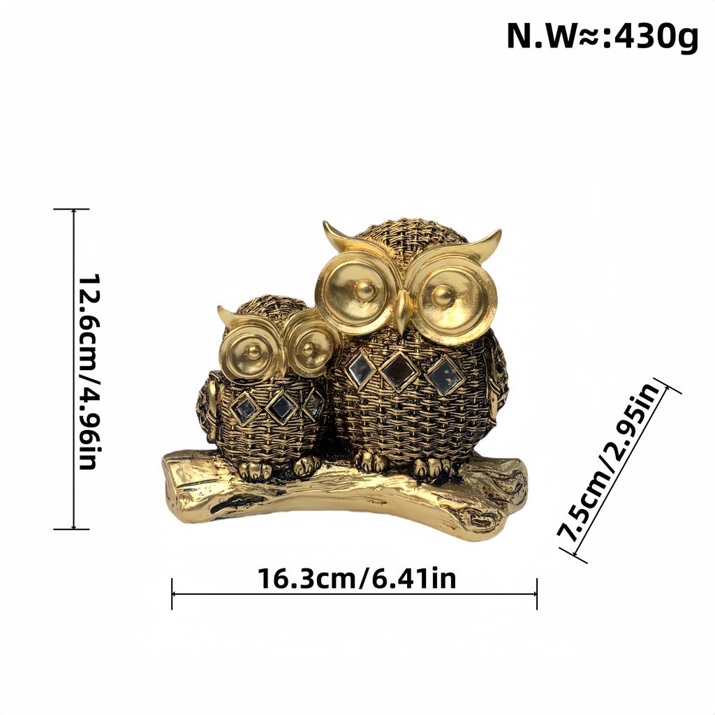 Rattan Eulen Ornamente Statue Weinschrank Dekoration Heim Büro Harz Handwerk Geschenk