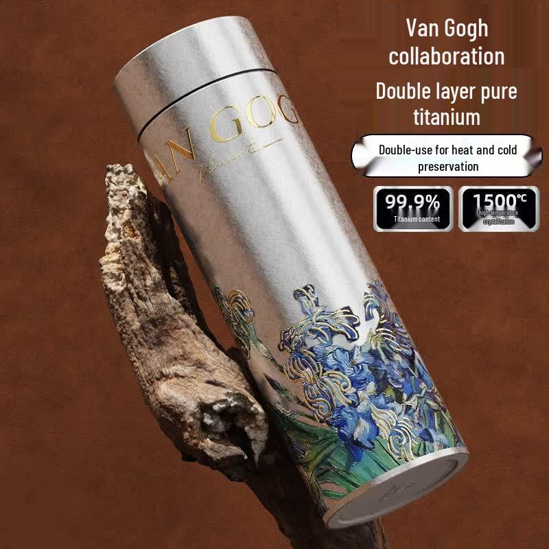 BEMEGA Iris Silver 500ML Insulated Water Bottle with Titanium Lid