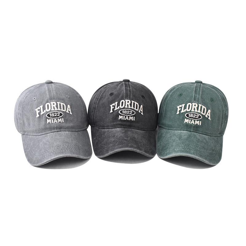 Letter Embroidery Florida Miami Baseball Cap Curved Brim Summer Travel Hats