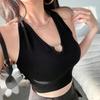 Sexy Tank Top Metal Heart Halter Crop Tops Women Summer Camis Backless Camisole Fashion Tube Female Casual Tee Sleeveless Vest