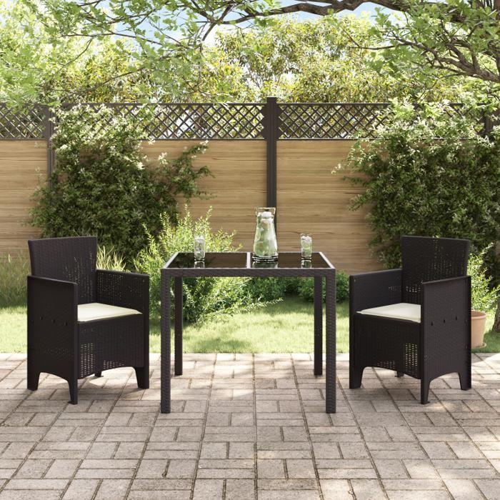 VidaXL Garden Chairs with Cushions 2 Pcs Brown Poly Rattan 847457