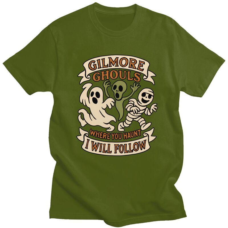 Male Gilmore Ghouls Where You Haunt I Will Follow T Shirt Round Neck Short Sleeve 100 Cotton Halloween Ghosts Tee Shirt Clothes