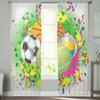 Sport Balls Pattern Sheer Curtains For Living Room Modern Fashion Valance Curtains For Kitchen Tulle Curtains