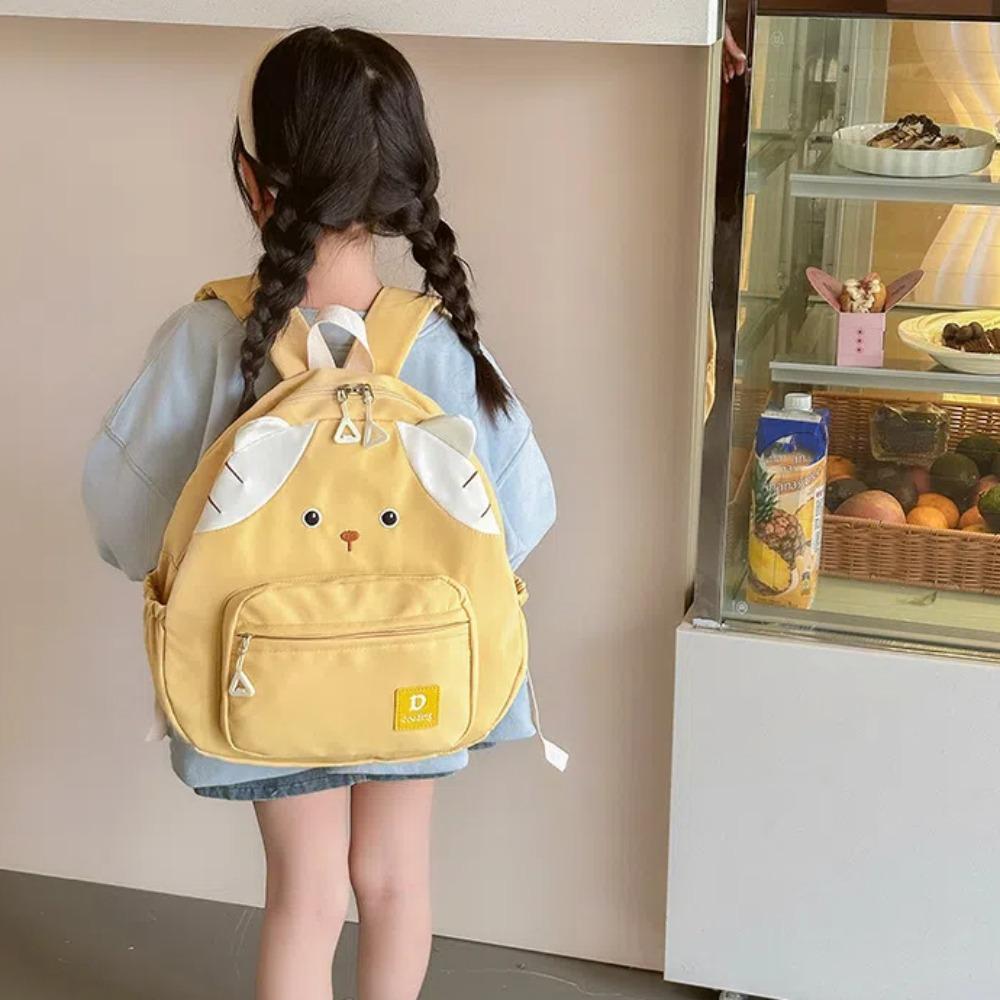 

Adjustable Straps Cat Backpack Nylon Cartoon Printed Daypack Children Shool Bag Kids