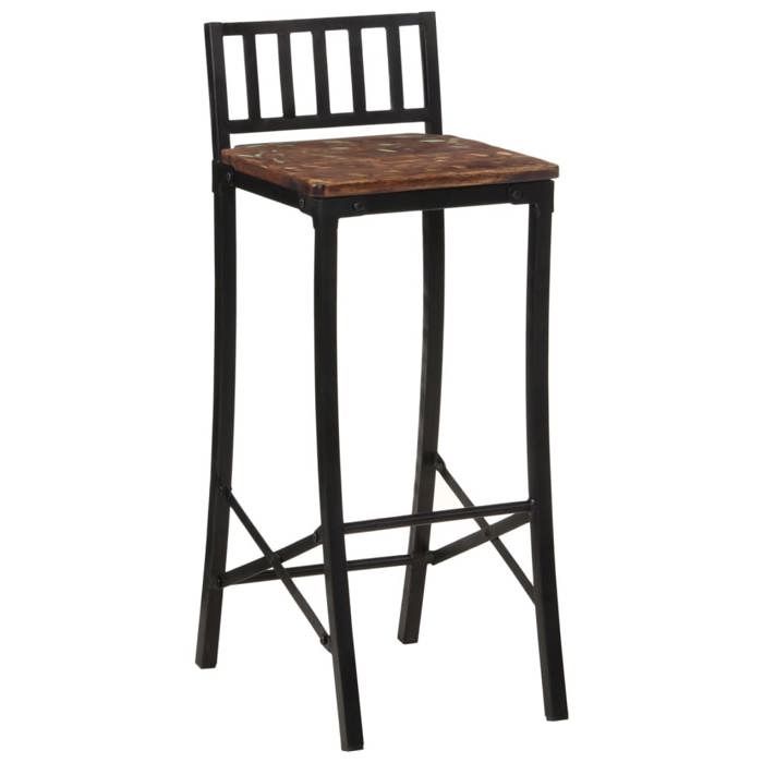 VidaXL Bar Chairs Set of 4 Solid Reclaimed Wood, Chair, Kitchen Bar Stool, Restaurant Chair 358945