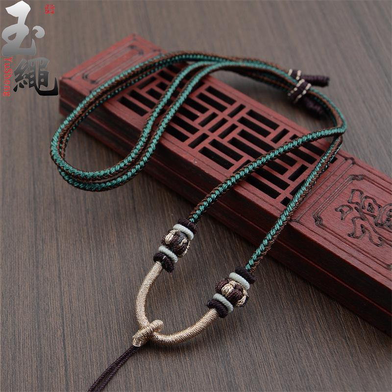 Adjustable Two-Color Hand-Woven Pendant Rope for Crystal, Agate, or Jade Necklaces