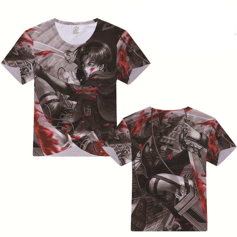 Attack on Titan 3D Pattern T-Shirt, Fashion Streetwear Graphic Tee, Lightweight Polyester Short Sleeve, Hip Hop Style Tops
