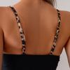 Women's Solid Color Leopard Print Stitching Sexy Sleeveless Bikini, Fashionable One-piece Swimsuit
