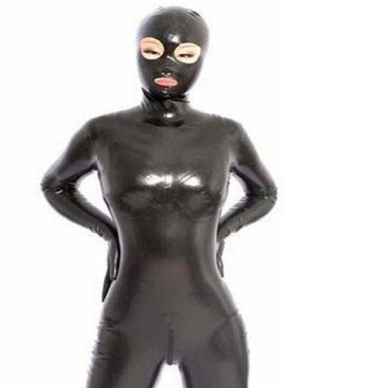 Sexy Damen Reißverschluss Offener Schritt Body Latex Glänzend Catsuit Elastisch Sexy Eng Faux Leder Bandage Bodycon Jumpsuit Cosplay F120