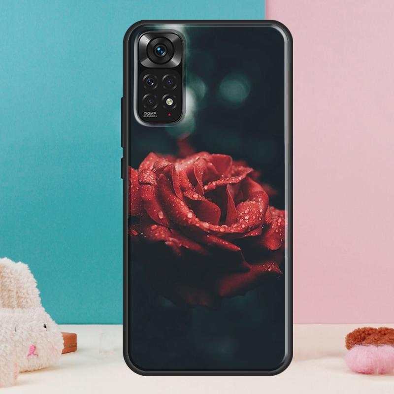 Red Rose Flower Case For Xiaomi Redmi Note 14 13 Pro 12 11 9 10 9S 10S 11S 12S Redmi 14C 13C 10C 12C Cover