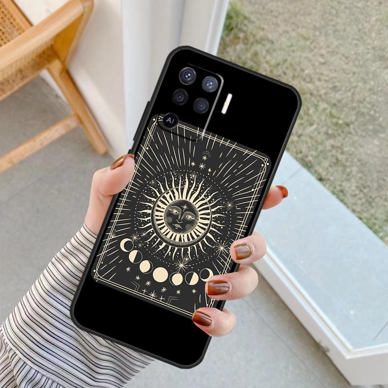 Sun And Moon Star Case For Oppo A18 A78 A98 A38 A58 A60 A80 A40 A96 A76 A16 A94 A74 A54 A15 A17 A57 A77 A5 Pro