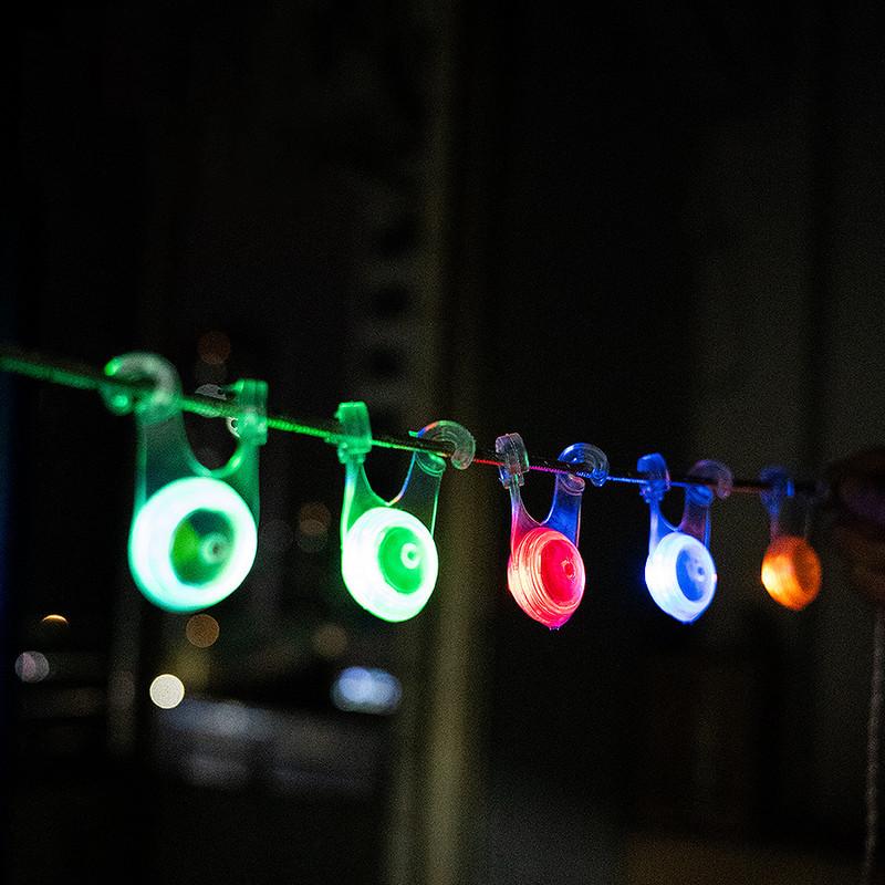 3Pcs/5Pcs Waterproof LED Tent String Rope Guard Hanging Lights Camping Accessories Mini Flashlight Outdoor Safety Warning Rope Light Bicycle Lamp