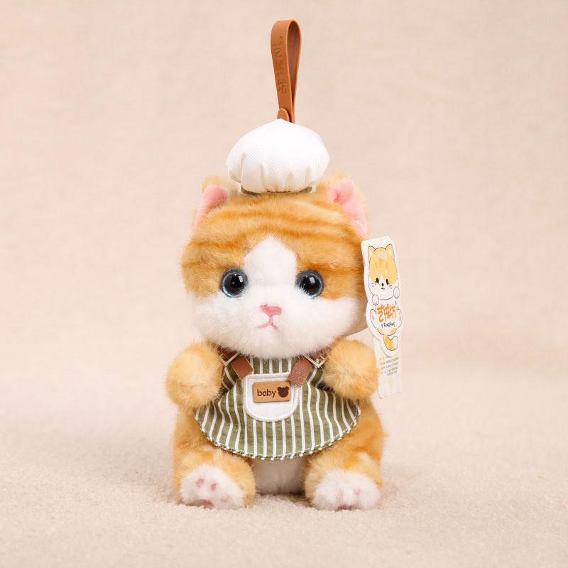 Sweet Decor Cat Plush Doll With Short Pile Cotton For Gift And Collection