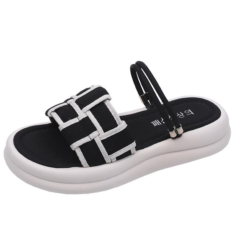 French Heightened Platform Slippers Women's Summer Fashion 2025 Xiaoxiangfeng New High-end Non-slip Beach Shoes