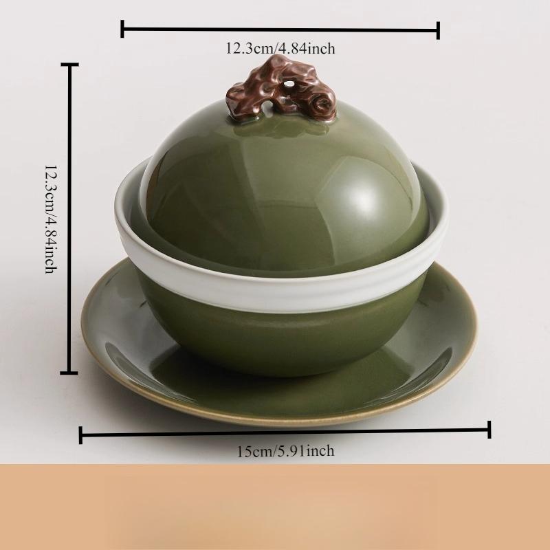 1PC Crock Pot Household Jar Soup Bird's Nest Small Stew Pot Old-fashioned Ceramic One-person Water-proof Stew Cup Steamed Egg