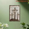 Metal Wall Art Religious Crucifix Music Note Design for Living Room