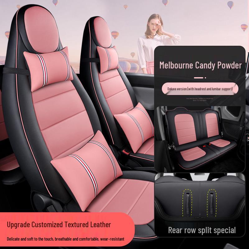 Hongguang Mini Originale Auto Textur Vier Jahreszeiten Vollumfassend 5-Sitzer Leder Sitzbezug