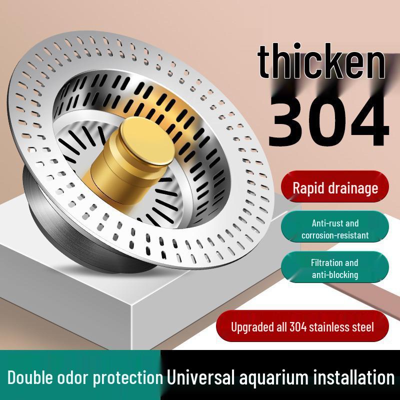 Universal Stainless Steel Sink Filter & Drainer with Bounce Core